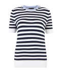 Striped Round Neck Short Sleeve Knitted Top