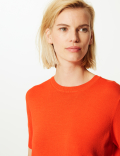Round Neck Short Sleeve Knitted Top