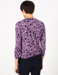 Floral Round Neck Cardigan