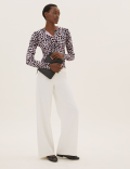 Animal Print Crew Neck Cardigan