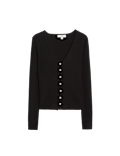 Ribbed V-Neck Button Front Cardigan