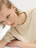 Relaxed Fit Knitted Top With Linen