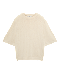 Relaxed Fit Knitted Top With Linen
