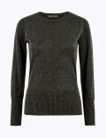 Lurex Gathered Shoulder Jumper