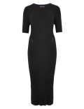 Ribbed Midi Fit & Flare Dress