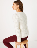 Textured V-Neck Jumper