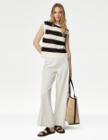 Cotton Rich Striped Knitted Top