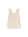 Cotton Rich Textured V-Neck Knitted Vest