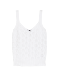 Cotton Rich Textured V-Neck Knitted Vest