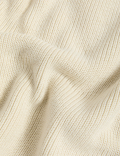 Cotton Rich Ribbed V-Neck Edge to Edge Cardigan
