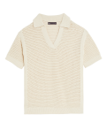 Pure Cotton Collared Knitted Top