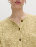 Cotton Rich Button Through Cropped Cardigan