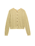 Cotton Rich Button Through Cropped Cardigan