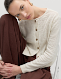 Cotton Rich Button Through Cropped Cardigan