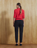 Collared Cropped Knitted Top