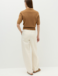 Collared Cropped Knitted Top