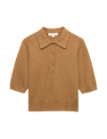 Collared Cropped Knitted Top