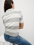 Soft Touch Striped Collared Knitted Top