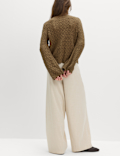 Cotton Rich Pearl Detail Scallop Edge Cardigan