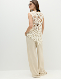 Pure Cotton Crochet-Style Knitted Vest