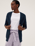 Cotton Rich Textured Relaxed Cardigan