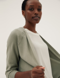 Cotton Rich Textured Relaxed Cardigan