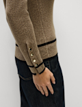 Ribbed Tipped Detail Crew Neck Jumper