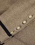 Ribbed Tipped Detail Crew Neck Jumper