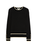 Ribbed Tipped Detail Crew Neck Jumper