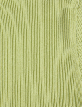 Ribbed Crew Neck Button Detail Jumper