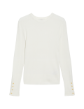 Ribbed Crew Neck Button Detail Jumper