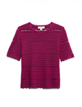 Cotton Rich Open Stitch Knitted Top