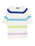 Cotton Rich Striped Ribbed Knitted Top