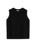 Cotton Rich Pointelle Knitted Vest