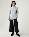 Cable Knit Roll Neck Longline Jumper