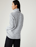 Cable Knit Roll Neck Longline Jumper