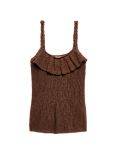 Cotton Rich Textured Scoop Neck Knitted Vest