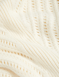 Cotton Rich Textured Crew Neck Knitted Top