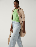 Cotton Rich Textured Crew Neck Knitted Top