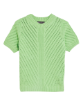 Cotton Rich Textured Crew Neck Knitted Top