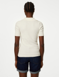 Cotton Rich Ribbed Collared Knitted Top