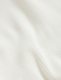 Cotton Rich Ribbed Collared Knitted Top