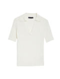 Cotton Rich Ribbed Collared Knitted Top