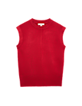 Air-Yarn Seam Detail Longline Knitted Vest
