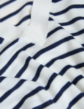 Pure Merino Wool Striped V-Neck Jumper