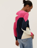 Pure Merino Wool Colour Block Jumper