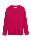 Pure Merino Wool Ribbed Longline Jumper