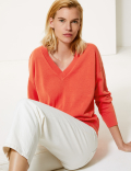Pure Cotton V-Neck Jumper