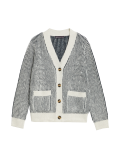 Recycled Blend Striped V-Neck Cardigan