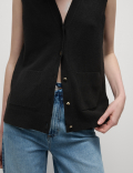 Air-Yarn V-Neck Knitted Waistcoat